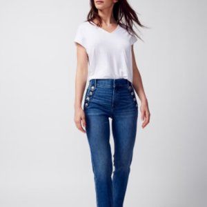 White House Black Market Women's White Short Sleeve V Neck T-Shirt Size M